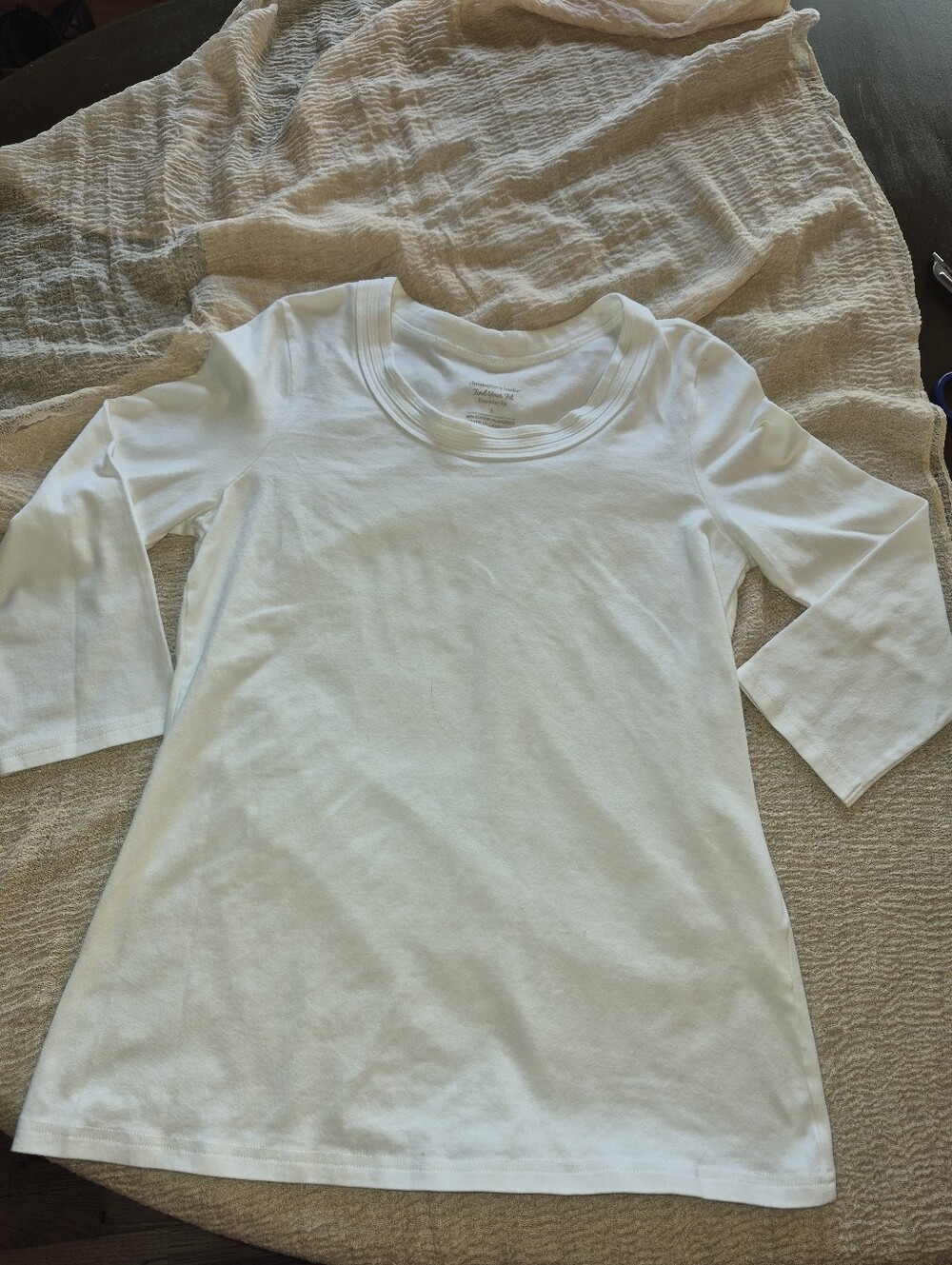 White Long Sleeve Scoop Neck Top